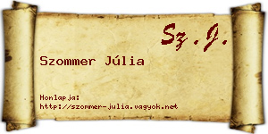 Szommer Júlia névjegykártya