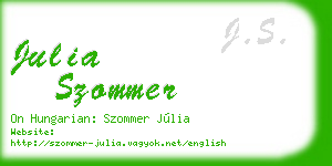 julia szommer business card